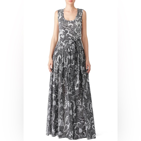 Diane Von Furstenburg Serret Black Pleat Maxi